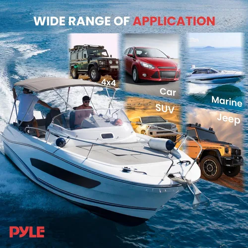 Miniatura 7 de Pyle Amplificador marino automático de 2 canales, 200 vatios RMS 4 OHM estéreo de rango completo con Bluetooth inalámbrico y potente altavoz Prime
