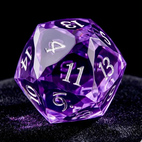 Miniatura 12 de Dados multifacéticos DND D20 individuales de resina con borde afilado de 20 caras D&D, poliédricos hechos a mano de 0.866 in para Calabozos