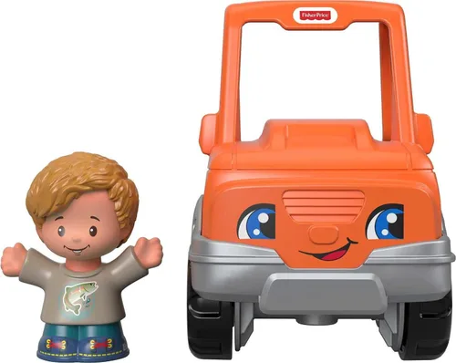 Miniatura 3 de Fisher-Price Little People - Juguete para niños pequeños, ayuda a un amigo a recoger camión, vehículo naranja y figura para jugar a partir de 1 años