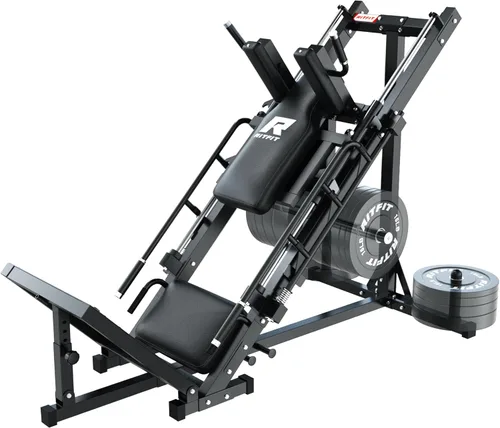 RitFit Máquina de sentadillas para prensa de piernas, máquina profesional de prensa de piernas ajustable para gimnasio en casa con rodamiento