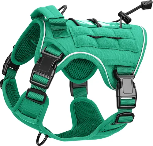 Miniatura 95 de Arnés táctico para perros grandes, chaleco reflectante ajustable sin tirones con sistema Molle, control de grado militar K9 para entrenamiento