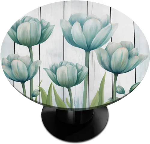 Miniatura 64 de Mantel Redondo con Elástico para Mesa de Playa, Diseño de Estrella de Mar, Cubierta de Mesa Circular, Impermeable, Lavable, de Poliéster, Pequeñas