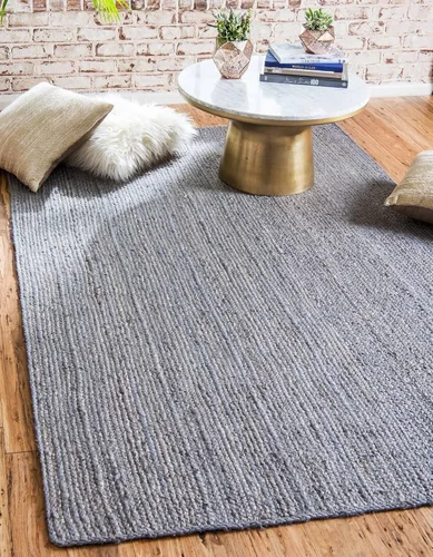 Miniatura 48 de Unique Loom Colección Jute Trenzado - Alfombra de área Dhaka (7' 1" x 10' Rectángulo, Blanco)