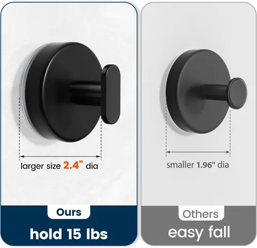 Miniatura 3 de pickpiff - Ganchos de ventosa para ducha: colgador de pared de 15 LB de resistencia para baño, puerta delantera, vidrio, ventana, RV, soporte