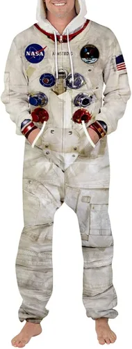 Miniatura 2 de JooMeryer - Overol unisex con estampado 3D de galaxia con capucha de animal de una pieza