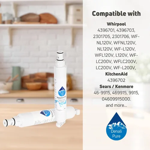 Miniatura 9 de Paquete de 3 filtros de agua de repuesto para refrigerador Whirlpool RWF-1021 - Compatible con cartucho de filtro de agua para refrigerador