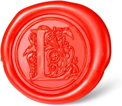 Miniatura 41 de Sello de cera Mceal, sello grande de 1 1/5"(30mm) de diámetro, cabeza de latón plateado con mango de madera, serie de letras de la A a la Z