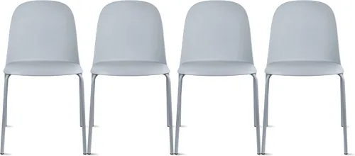 Miniatura 17 de 2xhome Silla de comedor moderna apilable sin brazos Asiento de plástico con patas de metal Uso en interiores o exteriores Patio de cocina