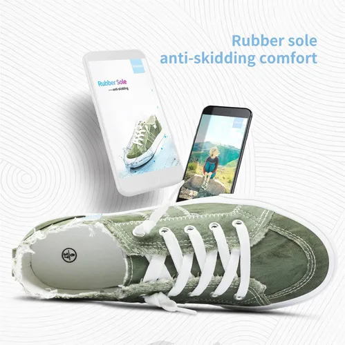 Miniatura 6 de Obtaom Play Tenis de lona para mujer, sin cordones, a la moda, blanco desgastado y estampado de leopardo