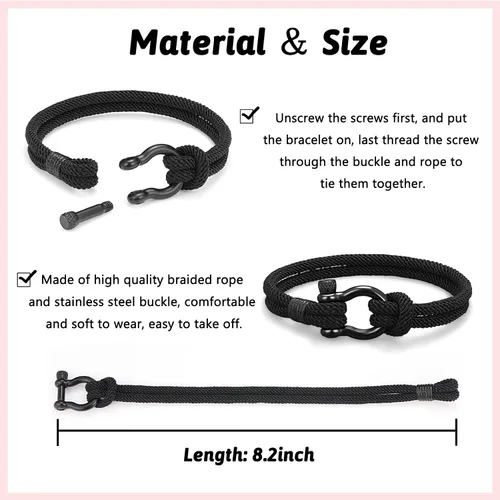 Miniatura 3 de PINKDODO Pulsera con texto en inglés To My Boys, regalos para hijo, nieto, sobrino, hermano, cumpleaños, graduación, regalos de Navidad