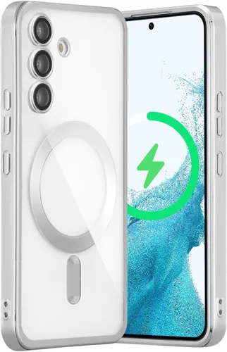 Miniatura 17 de QLTYPRI Funda magnética transparente para Samsung Galaxy S22 Ultra compatible con carga inalámbrica MagSafe, borde galvanizado, suave, delgada, Negro
