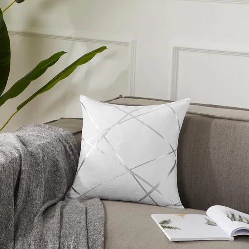 Miniatura 7 de GIGIZAZA Fundas de almohada decorativas de 20 x 20 pulgadas, fundas de almohada gruesas blancas para sofá, juego de 2 almohadas cuadradas de lujo
