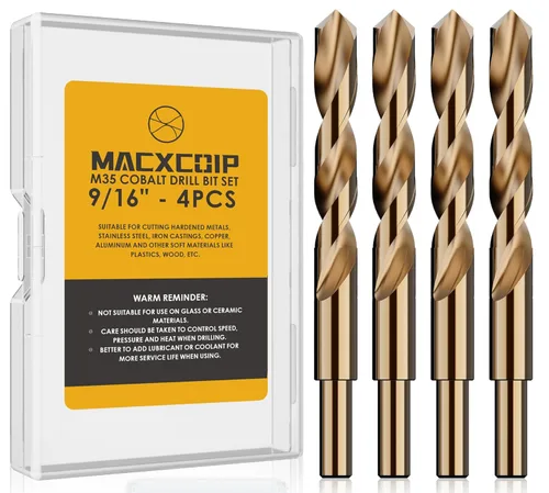 Miniatura 14 de Juego de brocas de cobalto, 13 piezas M35 Juego de brocas de acero de alta velocidad de longitud Jobber para metal endurecido, acero inoxidable