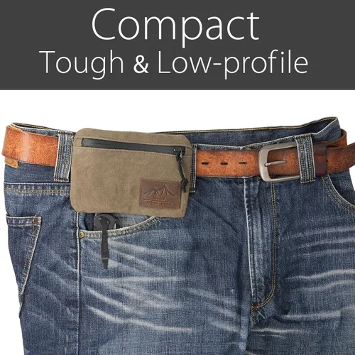 Miniatura 3 de diodrio Bolsas con cremallera para cinturón para hombres y mujeres, bolsa compacta EDC, cremallera YKK, carteras de seguridad antirrobo a prueba