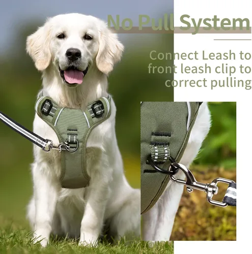 Miniatura 3 de Arnés para Perro HEELE, Arnés para Perros Pequeños, Medianos y Grandes sin Tirones Ajustable Acolchado Reflectante con Asa para Caminar y Entrenar