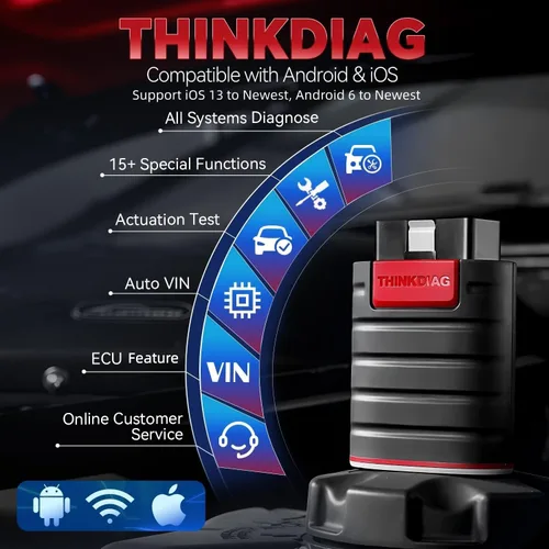 Miniatura 2 de escáner Bluetooth Thinkdiag OBD2, herramienta de escaneo bidireccional para todos los sistemas, herramientas de diagnóstico de nivel OE