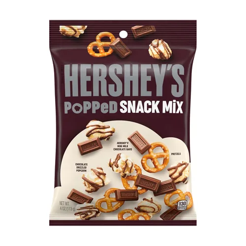 Miniatura 2 de HERSHEY'S Chocolate con leche, palomitas de maíz y pretzel Popped Snack Mix Bag, 4 oz