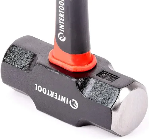 Miniatura 5 de INTERTOOL Martillo de trineo de 4 libras, martillo de perforación/grieta pequeño, resistente con mango de fibra de vidrio antideslizante que absorbe
