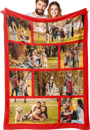 Miniatura 17 de Manta personalizada con fotos, manta personalizada de collage de fotos, regalos para madre, padre, amante, amigo, manta de franela personalizada