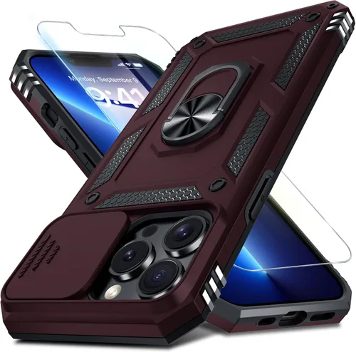 Miniatura 94 de Janmitta - Funda para iPhone 14 Pro con cubierta deslizante para lente de cámara incorporada + protector de pantalla, funda de cuerpo completo