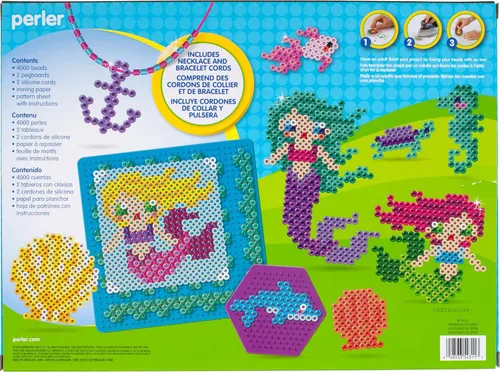 Miniatura 2 de Perler Juego de cuentas 3D de océano y sirena fusibles, 4006 piezas, 22 proyectos