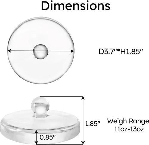 Miniatura 2 de Jillmo Peso de fermentación, peso de fermentación de vidrio para tarro de galón más grande de 3.8 pulgadas, paquete de 4