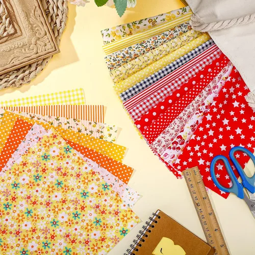 Miniatura 5 de Moukeren 500 piezas de cuadrados de tela de algodón de 4 x 4 pulgadas precortados, paquetes de tela de patchwork para acolchado, cuadrados de colcha