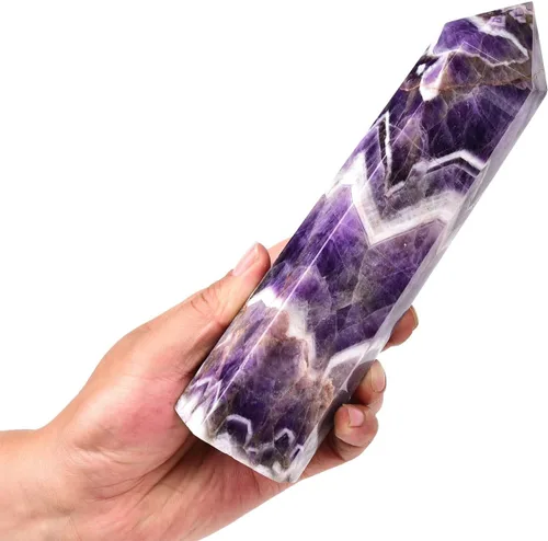 Miniatura 17 de AMOYSTONE Varita de obelisco hexagonal septario natural, torre de cristal curativo, 6 caras, pulida de 1.7 a 2 libras para reiki, chakra, regalos