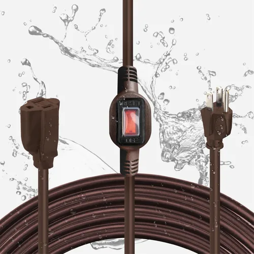 Miniatura 9 de Iron Forge Cable Cable de extensión blanco de 3 pies para exteriores con interruptor en línea impermeable IP65 de encendido/apagado, interruptor