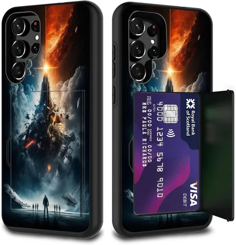 Miniatura 102 de Funda híbrida de doble capa con función atril para Samsung Galaxy A16 5G de 6.9 pulgadas, diseño de vaca con bandera estadounidense