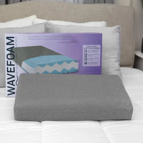 Miniatura 2 de SensorPEDIC Almohada de espuma viscoelástica ajustable de gran tamaño, color gris (73562)