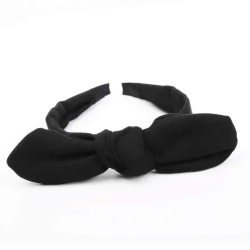 Miniatura 4 de Huachi Diademas de lazo para niñas y mujeres, para Halloween, color negro, lindo turbante anudado con orejas de conejo, accesorios para el cabello