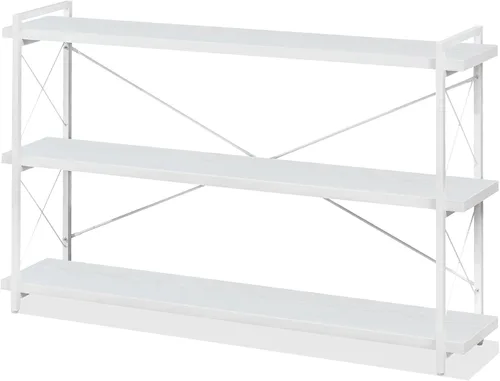 Miniatura 27 de HCHQHS Estantería Pequeña, Estantería Industrial Ajustable de 3 Niveles, Estantería Abierta Rústica, Estanterías Horizontales de Madera y Metal