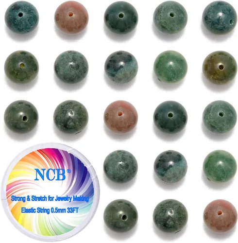 Miniatura 12 de NCB - 200 cuentas sueltas de turquesa africana de 0.15 pulgadas (4 mm) para joyería, cuentas semipreciosas naturales redondas y suaves con espaciador