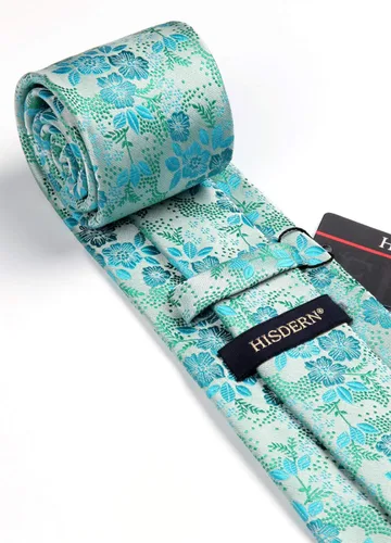 Miniatura 127 de Corbatas florales tejidas clásicas para hombre, corbata cuadrada de bolsillo, corbatas formales para hombres, boda con pañuelo