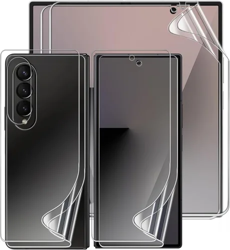2 juegos de protectores de pantalla para Samsung Galaxy Z Fold 7, película de hidrogel de TPU interior + protector de pantalla frontal y trasera HD