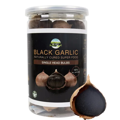 Orsky Ajo negro 8.82 oz (8.82 oz.), ajo negro entero fermentado durante 90 días, súper alimentos, sin aditivos, alto en antioxidantes, listo para