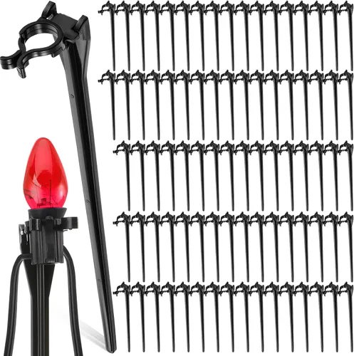 Estacas de luz de Navidad universales para patio, césped, vacaciones, tira de luces C7 C9, estacas de suelo de 7.5 pulgadas para luces de Navidad al