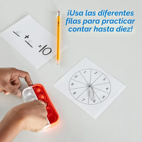 Miniatura 3 de hand2mind Juguetes sensoriales de burbujas de diez marcos, juguetes antiestrés para niños, manipuladores matemáticos de jardín de infantes