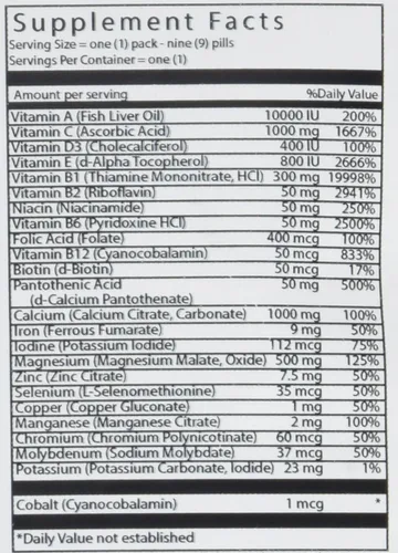 Miniatura 2 de Vital Bulk Daily Health Kit Paquete de multivitaminas y minerales caja de 30 unidades - Multivitamínico para hombres y mujeres - Contiene vitamina C