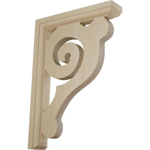 Ekena Millwork BKT01X06X08BURW Soportes de madera de baluarte, 1 1/2 pulgadas de ancho x 6 pulgadas de profundidad x 8 1/2 pulgadas de alto, madera