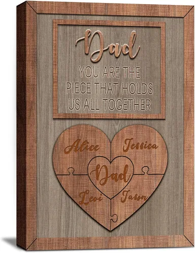 Miniatura 9 de Eternalart Regalos únicos para papá, abuelo, esposo de hija, hijo, esposa, impresiones en lienzo personalizadas con nombres de niños para padre
