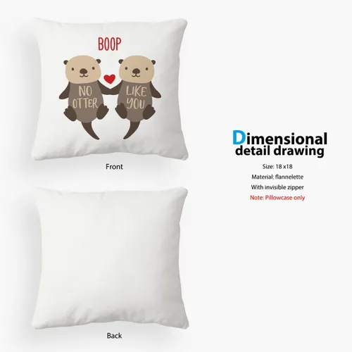 Miniatura 6 de Regalos de nutria: fundas de almohada de amor 18x18, funda de almohada de nutria para ella, regalo del día de San Valentín