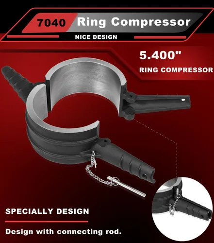 Miniatura 7 de 7040 Herramienta de compresor de anillo de pistón, adaptador de compresor de anillo de pistón y kit de anillo antipulido para Cummins ISX QSX 15