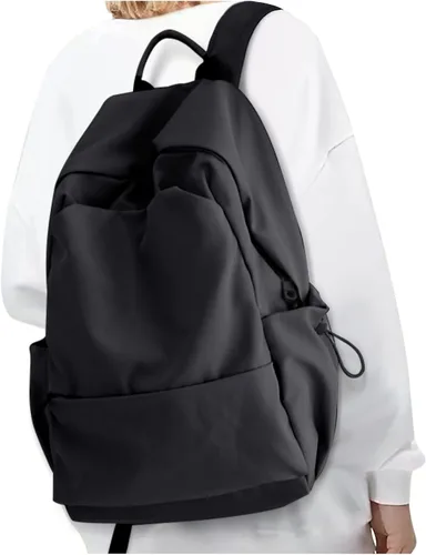 Miniatura 8 de Mochila Escolar Mochila de Día Casual Negra Bolso para Libros, A-Negro, Grande