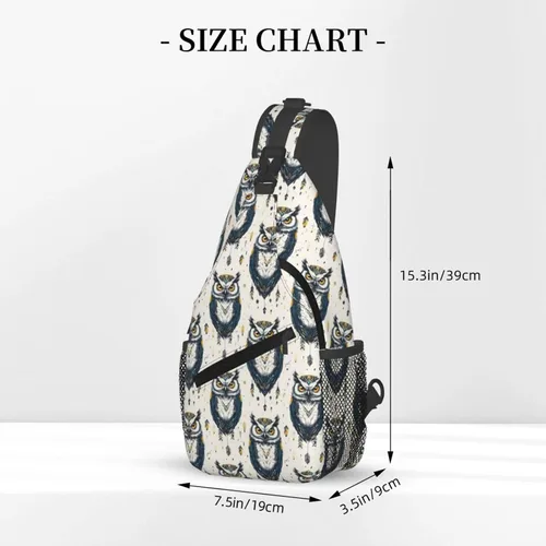 Miniatura 2 de Small Crossbody Bags for Women Men - Vintage Tribal Style Owl Print Adjustable Shoulder Bag Fanny Packs Belt Sling Bag Crossbody Purses Backpack for