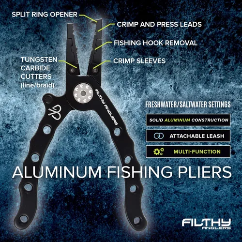 Miniatura 4 de Alicates de pesca de aluminio multifuncional anillo dividido gancho removedor trenza cortador w/L..