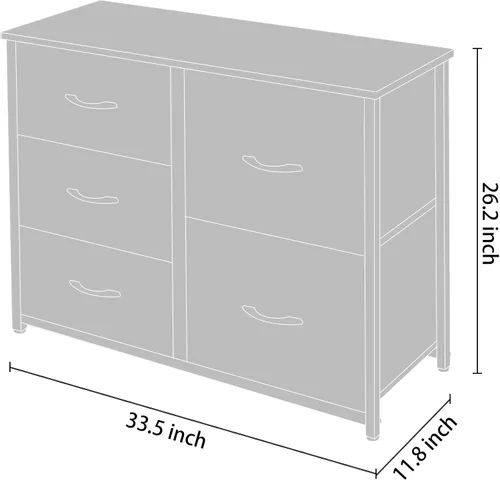 Miniatura 6 de AZL1 Life Concept Mueble de almacenamiento para tocador, grande, organizador de pie para dormitorio, oficina, sala de estar y armario, 5 cajones