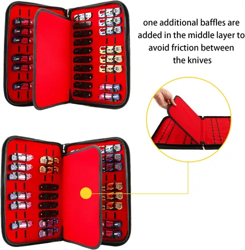 Miniatura 2 de Estuche de exhibición de cuchillos, estuche de cuchillos para 40 cuchillos de bolsillo, caja de almacenamiento de cuchillos de mariposa, soporte