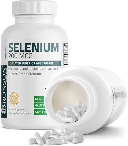 Miniatura 6 de Bronson Selenio 200 mcg – Complejo de aminoácidos quelado libre de levadura - Mineral traza esencial con absorción superior, 250 cápsulas